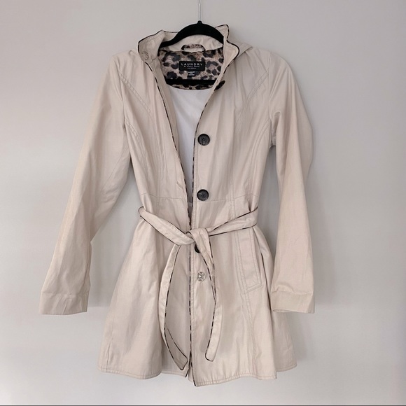 Laundry By Shelli Segal Jackets & Blazers - Laundry Flared Belted Trench Coat with Hood